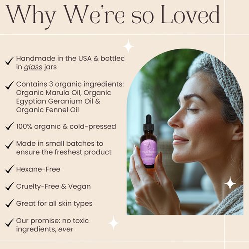 Beauty Glow STS Skin Tightening Serum Organic Marula, Egyptian Geranium & Fennel Oils for Face Anti-Aging Miracle Facial Moisturizer Natural Skincare Hydrates Skin 1 Fl Oz