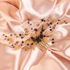 BERYUAN Black Crystal Gold Beads Hair Comb Crystal Beads Wedding Hair Piece Gold Bride Headband Boho Style Elegant Hair Accessory for Brides Bridesmaid
