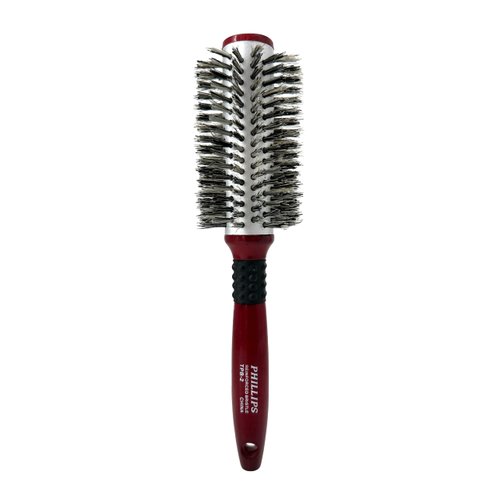Phillips Brush Thermal Ceramic 2.5 Inch Round Hair Brush, 100% Pure Boar Bristles & Ergonomic Beech Wood Handle – Ceramic Barrel Brush Head for Styling & Volumizing All Hair Types, TPB-2