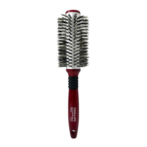 Phillips Brush Thermal Ceramic 2.5 Inch Round Hair Brush, 100% Pure Boar Bristles & Ergonomic Beech Wood Handle – Ceramic Barrel Brush Head for Styling & Volumizing All Hair Types, TPB-2