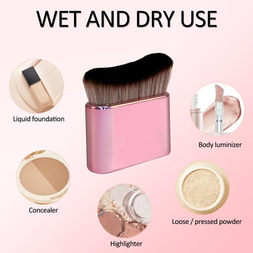 Orybot Self Tan Brush-Kabuki Brush for Body,Sunscreen Tanning Brush,Blusher,Shadow,Powder,Bronzer and Foundation Self Tanner Brush,Makeup Brushes for Face and Body（Pink）
