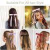 12 PCS Women's Hair Accessories: Long Tail Ribbon Barrettes and Clips with Cute Bows