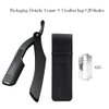 Professional Straight Edge Razor with 20 Stainless steel Blades Barber Straight Razor Close Shaving Men's Manual Shaver Aluminum handle Straight Razor Blades portable Straight Razor Kit(TKL-B)