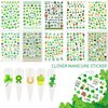 10 Pcs St. Patrick's Day Nail Art Stickers Luck of The Irish Nail Decals Shamrock Nail Stickers Green Spring Foil Decals Clover Nail Art Design Saint Patrick's Day Nail Decoration Supplies for Women