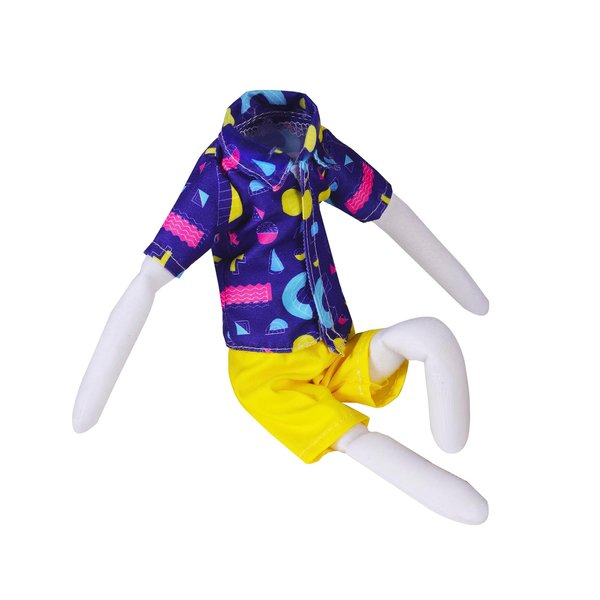 MUYI Santa Doll Clothes Set - 1 Pack Geometric Pattern T-Shirt and Pants for Elf Doll Funny Freaky Clothing Accessories