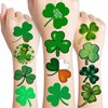 106 PCS Saints St. Patrick's Day Temporary Tattoos Sticker for Kids Green Shamrock Lucky Irish Parade Day Birthday Party Decorations Supplies Favors Gifts Girls Boys Cute Tattoo School Reward Themed