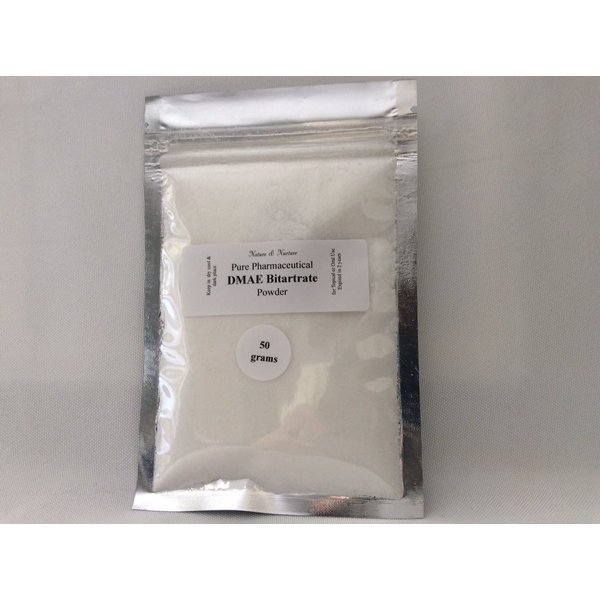 DMAE Bitatrate Powder:Pure(50 gram) Skin Tightening, Wrinkle Reducing Topical/Oral