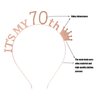70th Birthday Gifts for Women, 70th Rose Gold Birthday Tiara and Sash, Happy 70th Birthday Party Supplies