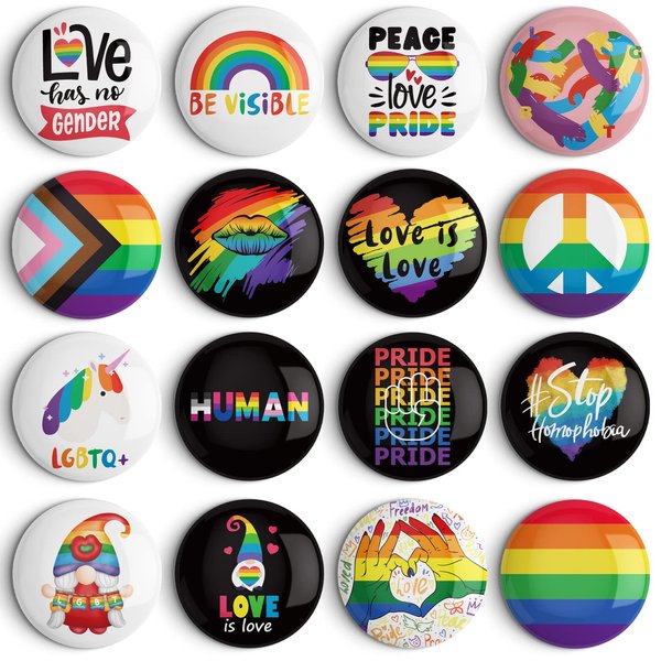 48 Pcs Pride Pins, Gay Lgbtq Stuff Merch Accessories Button Badge Rainbow Lesbian Trans Pansexual Bisexual Pin Month Party Favors Supplies Decorations