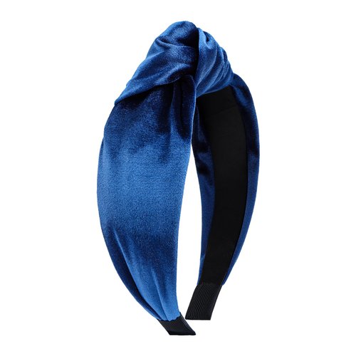 Velvet Headbands for Women Knotted Headband 4th of July Hairband Fashion Headbands Patriotic Hairband Wide Top Knot Headband No Slip Hair Hoop for Ladies Girls Hairband Fourth of July Accessories Blue
