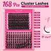Lash Clusters,168 Pcs Eyelash Clusters 8-16 Mixed Cluster Eyelash Extensions 2 Styles Mixed Lash Extension Super Thin Band And Reusable Soft & Comfortable (Adore+First Glance,D-8-16mix)