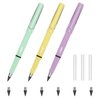 Catcan 3Pcs Everlasting Pencil Reusable, Exquisite Inkless Eternal Pencil Unlimited Writing Pen Erasable Infinite Pen with 6Pcs Replacement Nibs