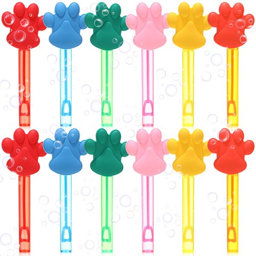 Shappy 32 Pcs Bubble Wands Bulk for Kids 6 Colors Bubbles for Birthday Decoration Party Supplies Gifts for Boys Girls(Dog Paws)