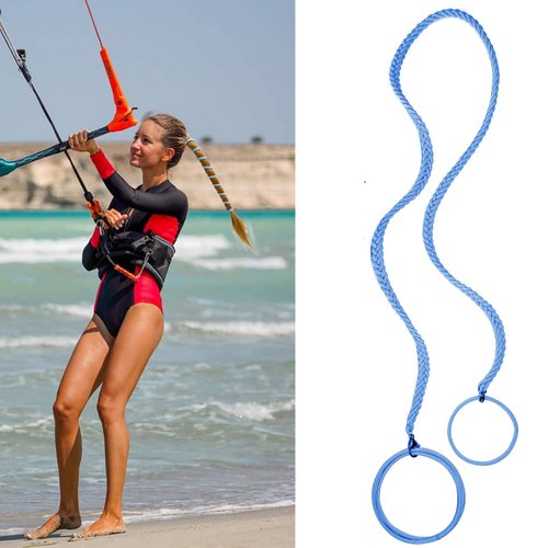 1 Pack 25" Blue Elastic Thick Hair Ties No Damage for Women, Big Long Ponytail Holders Strong Hair Bands for Thick Curly Hair Spiral Tangle Free Hair Tie for Swimming Sport