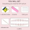 WAFOLOZE Almond Press on Nails,White French Tip Almond Nails Medium Fake/False Nails with Pearl Nails Press on Designs Acrylic Artificial Nails Stick on Nails for Women 24Pcs