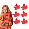 Vsdski Fall Maple Leaf Hair Clips Orange Artificial Fall Leaves Hair Barrettes Thanksgiving Hair Accessories Funny Autumn Hair Pins for Women Girls Thanksgiving Harvest Festival Party Decor 6pcs