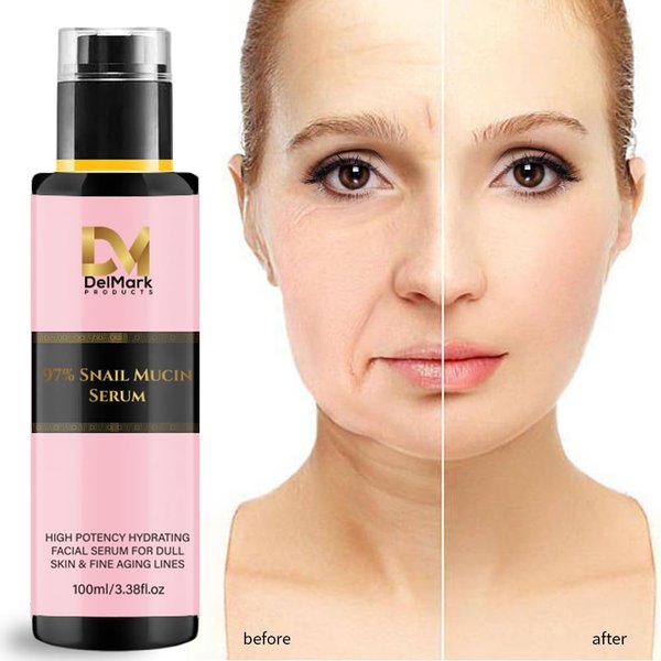 Snail Mucin Serum 97%, Snail Secretion Filtrate 97%, Snail Mucin 97%, Power Repairing Essence, Snail Mucin Essence Face Serum, Korean Skincare, Hydrating Serum for Face, Eye, and Neck