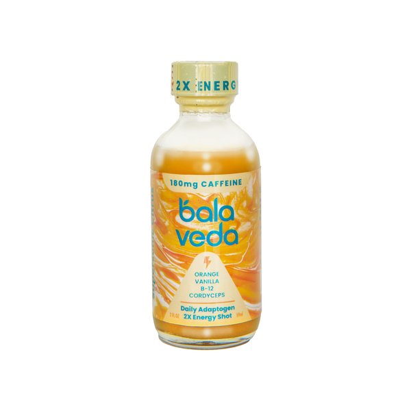 BALAVEDA Supersonic Citurs 2X Energy Shots - Organic Energy Shots with Orange + Vanilla + Cordyceps - Rich in Antioxidants Energy Boosting Wellness Shots - 2oz Bottles - Pack of 12