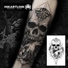 INKARTLINK Temporary Tattoos, Semi Permanent Tattoo Adult Art Design Waterproof Temp Tattoo Party Favors Tattoo Stickers Realistic Look, No Adhesive, Lasts 1-2 Weeks Black (Skull Compass)