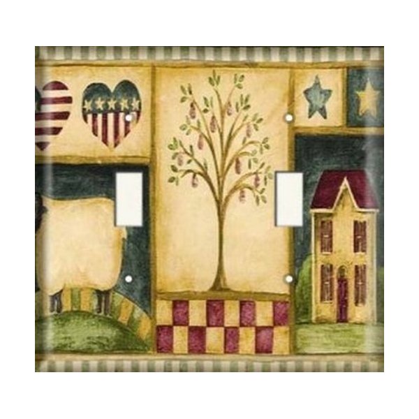 SnazzySwitch American Home Decorative Light Switch Cover - Double Toggle Wall Plate