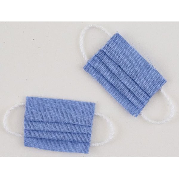 Dollhouse Miniature Blue Two Face Masks