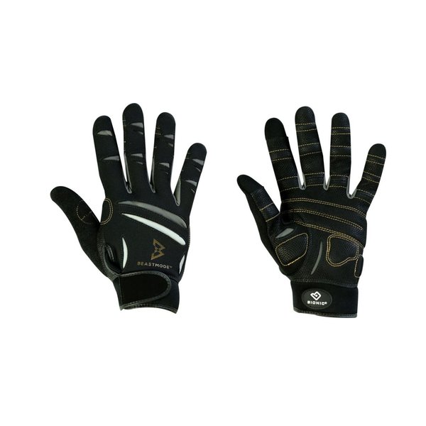 Bionic The Official Glove of Marshawn Lynch Gloves Beast Mode Women's Full Finger Fitness/Lifting Gloves w/Natural Fit Technology, Black (Pair)… (Small)
