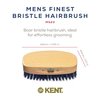 Kent MS23 Finest Men's Rectangular 100% Natural Satinwood & Beechwood Military Hair Brush with Medium Black Bristle for Mens Grooming, Scalp Brush, 360 Wave, and Beard Straightener