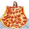 QiyI Pizza Blanket for Adult Kids, Double Sided Giant Food Throw Blanket, Funny Pizza Gifts, 60" Novelty Round Blanket, Warm Soft Tortilla Blanket