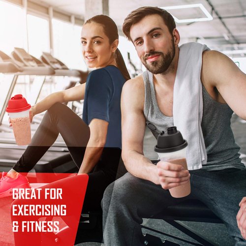 Signoraware Shaker Bottles | 17-Ounce Plastic Protein Shake Bottle for Meal Replacement Shakes & Smoothies, Beverages, Mixing Salad Dressing & Sauces, Margarita, & More | 2 Pack