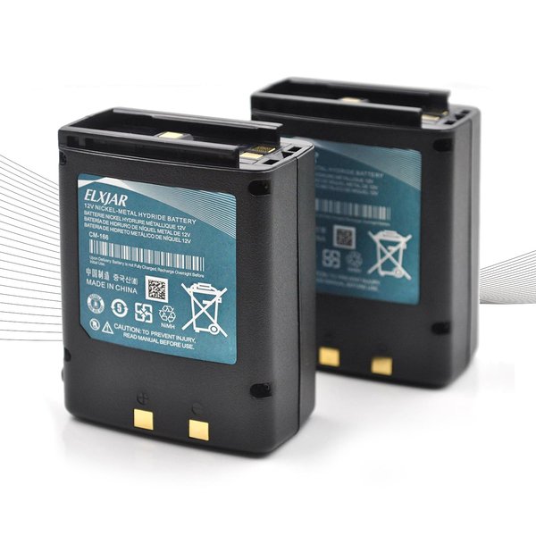 ROWSHEP (2-Pack) 12V 1000mAh NI-MH Battery Replacment for ICOM CM-166 IC-A3 IC-A3E IC-A22 IC-A22E Portable Radios