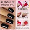 LoveOurHome 240pc Black Press on Nails Short Fake Nails Square Glue on Nail Short Acrylic Nails Press ons Nail Tips Full Cover False Nail Women Gilrs Square Artificial Fingernail with Adhesive Tab