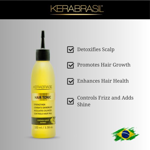 KERABRASIL Hair Toner with Garlic Extract | Strengthen | Regulates Oiliness | Detoxify & Stimulate Hair Growth | 3.38 oz (100ml)