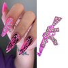 Punk Style Pink Gun Nail Charms 10PCS - 3D Metal Nail Decorations with Crystal Rhinestones for Acrylic Nails