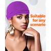 BEACE Silk Satin Lined Pre-Tied Turban Durag Head Wrap for Men & Women, Halo Turban Skull Cap Bonnet Hair Cover for Sleeping Purple