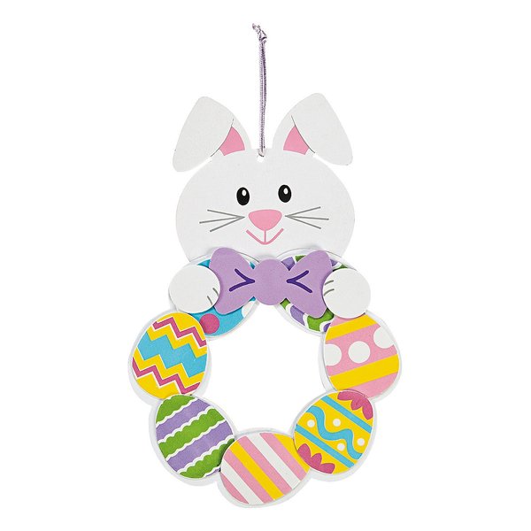 Easter Bunny Wreath Craft Kit - Makes 12 - DIY Crafts for Kids and Fun Home Activities