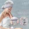 myHomeBody Hair Drying Towel, Hair Wrap Towel, Quick Dry Towel, Hair Towel Wrap for Women Long Hair, Hair Towels for Women, Hair Turbans for Wet Hair with Strap, Gray