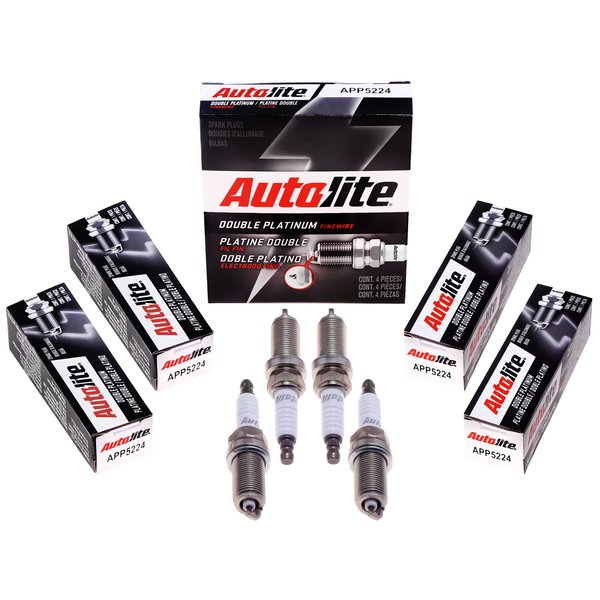 Autolite APP5224 Double Platinum Automotive Replacement Spark Plugs (4 Pack)