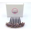 Side Comb French Twist Hair Comb Hair Accessories Decorative Hair Wedding Hair Accessories Ornamented Along top of Heading with Stone (Purple)