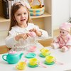 JOYIN 18PCS Pretend Play Tea Party Set Play Food Accessories BPA Free, Phthalates Free, Plastic Tea Set, Mini Kitchen for Kids, Gifts for Toddler Boys Girls Ages 1,2,3,4,5,6 Years Old