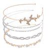 hoyuwak 4Pcs Rhinestone Headband Sparkly Hair Band Metal Headpiece Headdress Accessories for Women Girls Bridal Wedding Hair Accessories, Gold and Silver Set