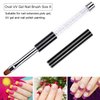 Ycyan 2Pcs Oval & Flat UV Gel Nail Brush Set Rhinestone Handle Professional Nail Art Design Brushes