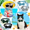 4 Pieces Cat Bow Tie Collar with Bell Breakaway Cat Collar Comfortable Velvet Cat Collar with Cute Safety Pet Collar for Pet Kitten Puppy (Black, Gray, Dark Green, Blue,Small)
