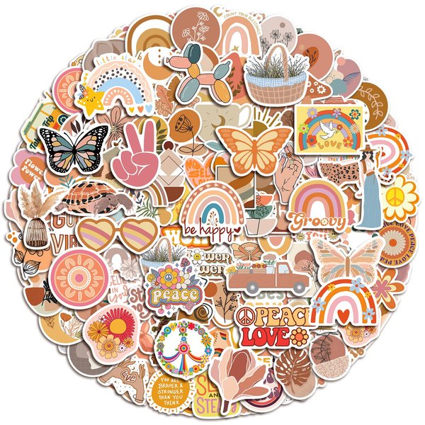 200Pcs Vintage Stickers, Aesthetic Stickers for Scrapbook Journaling Laptop, Cute Boho Preppy Water Bottle Stickers, Waterproof Vinyl Stickers for Adults Teens Girls, Scrapbooking Supplies Kit