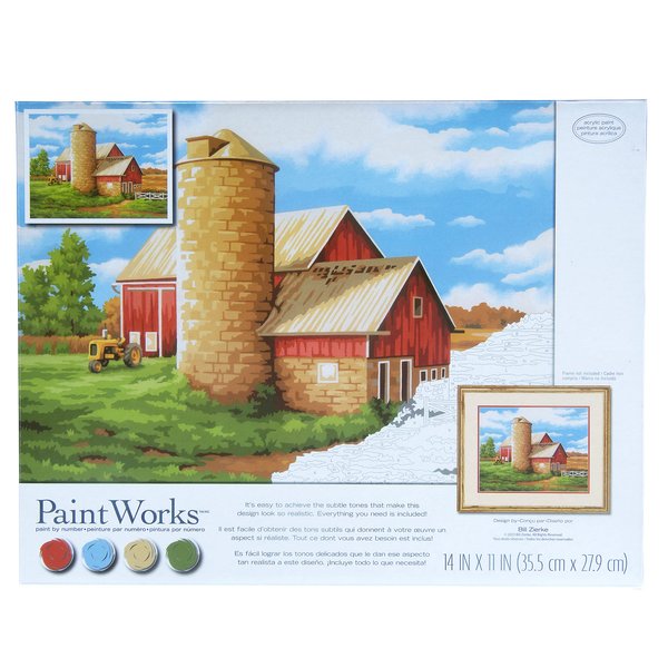 Dimensions On The Farm Paint by Number Kit for Adults and Kids, 14" x 11", Multicolor