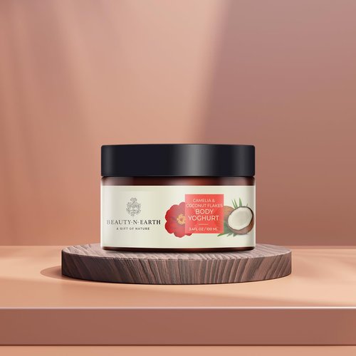 BEAUTY-N-EARTH Camelia Coconut Flakes Body Yoghurt,100ml Enriched with Camellia Oleifera Seed Oil | Coconut oil | Shea Butter | Tea | Vitamin E