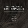 GOO GOO Clip in Hair Extensions Real Human Hair, 14inch 120g 7Pcs, 1C Mocha Brown, Remy Human Hair Extensions Clip ins for Women, Natural Human Hair