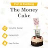 The Money Cake - Money Cake Pull Out Kit Includes 1 Money Box 1 Plastic Roll 50 Transparent Bag Connected Pocket, and Card Holder Cake Topper for Birthday and Graduation Parties