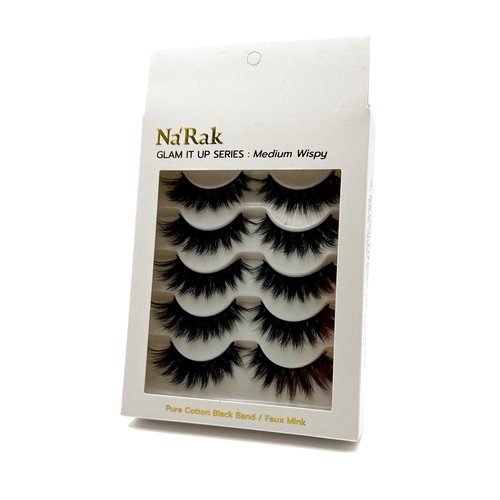 Na'Rak False Eyelashes - Glam It Up Series: MEDIUM WISPY Design. 5 Pairs of Faux Mink Lashes - Reusable and Comfortable Style Designed for Everyday Wear to Enhances Your Natural Lashes.