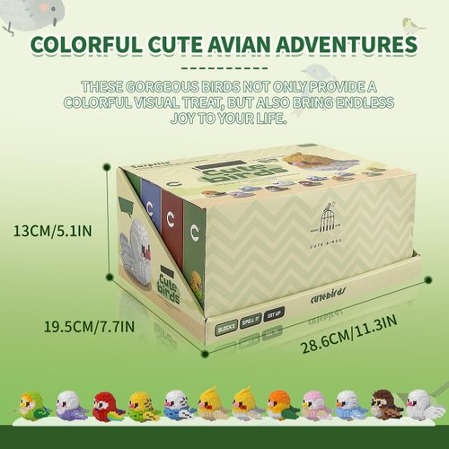 BOROLA 12 Sets Micro Parrot Building Cute Bird Parrot-Toys Themed Mini Blocks Collection Vibrant Creativity Toy for Kids Fun Building Toys(Boxes Gift Set)