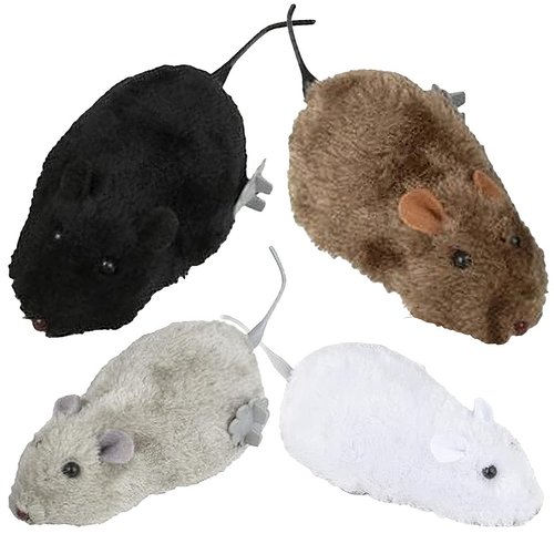 ArtCreativity Wind Up Mouse Toys, Set of 4, Classic Prank Toys for Kids in 4 Colors, Animal Party Favors for Children, No Batteries Needed, Goody Bag Fillers for Boys and Girls